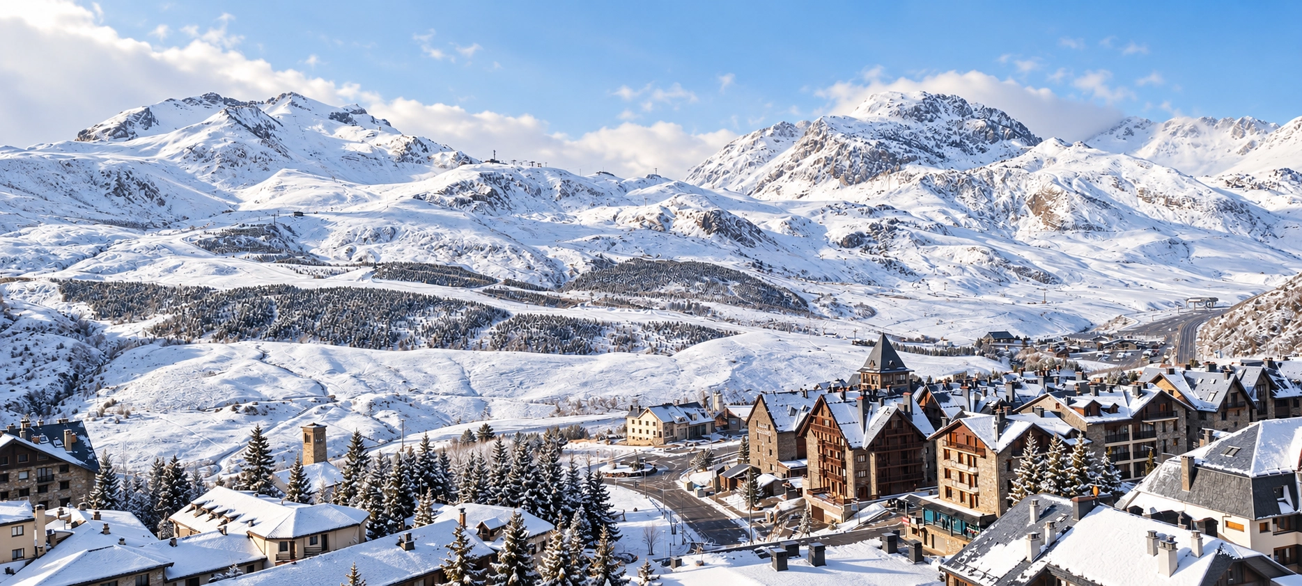 Images | SNÖ Appartements Escarrilla | Montagnes enneigées et pins givrés en Huesca.