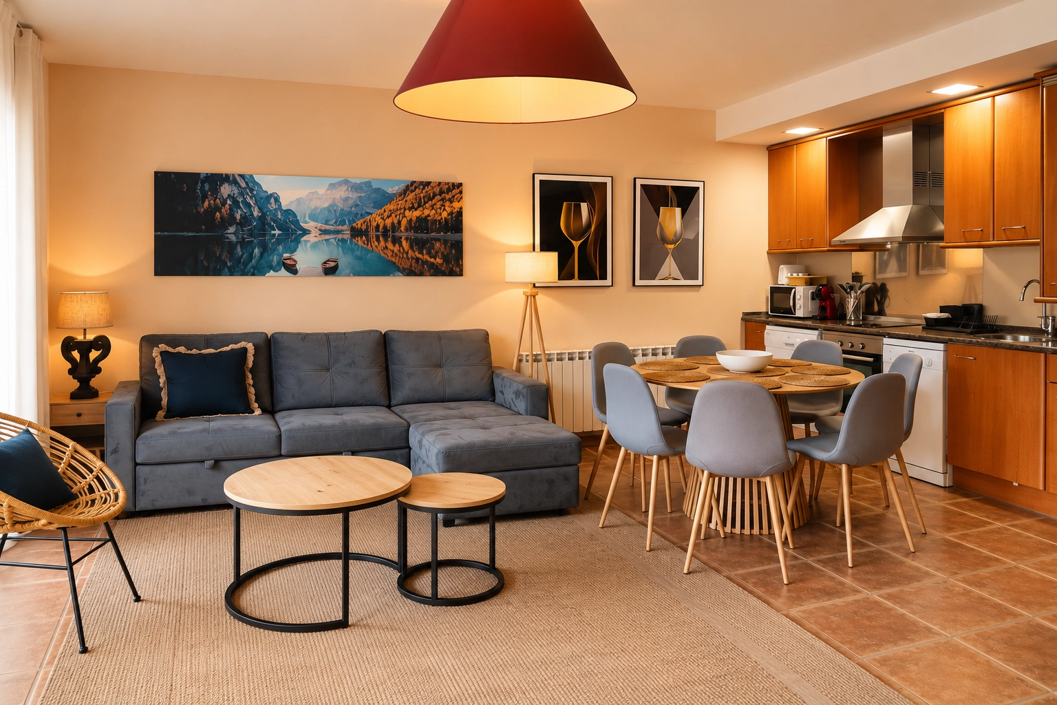 Apartamentos Escarrilla: Sofá cómodo y sala acogedora.