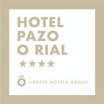 a black and white logo for pazo o rial liberty hotels group .