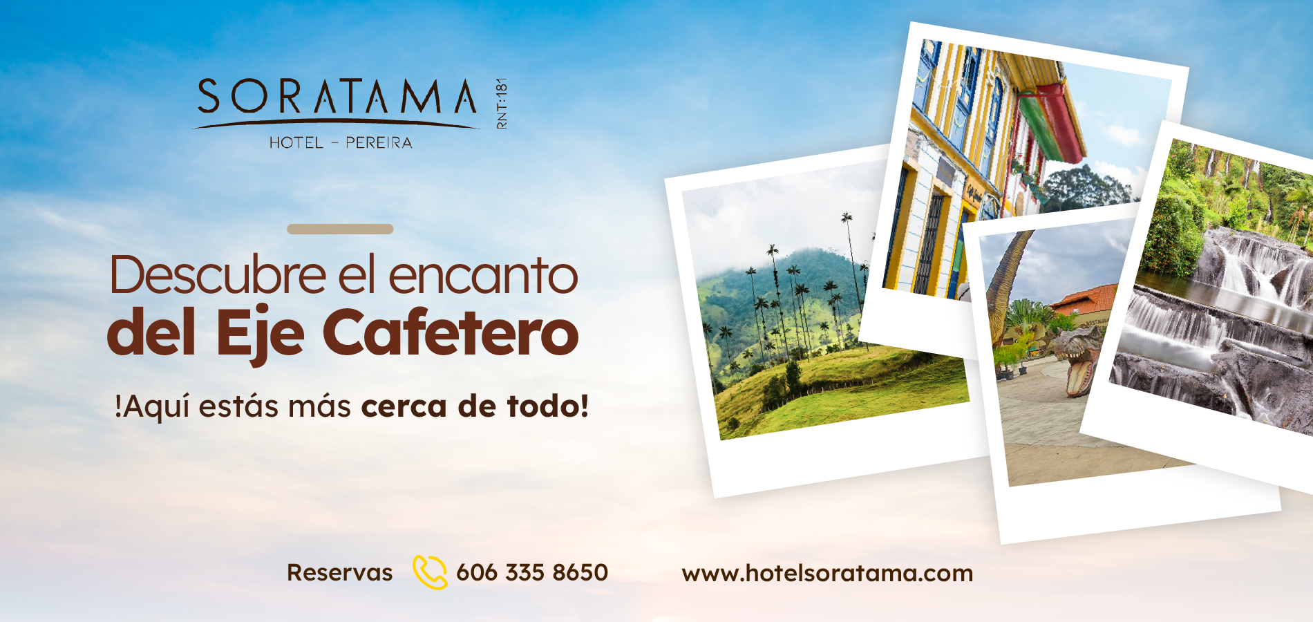 un cartel que dice " descubre el encanto del eje cafetero "