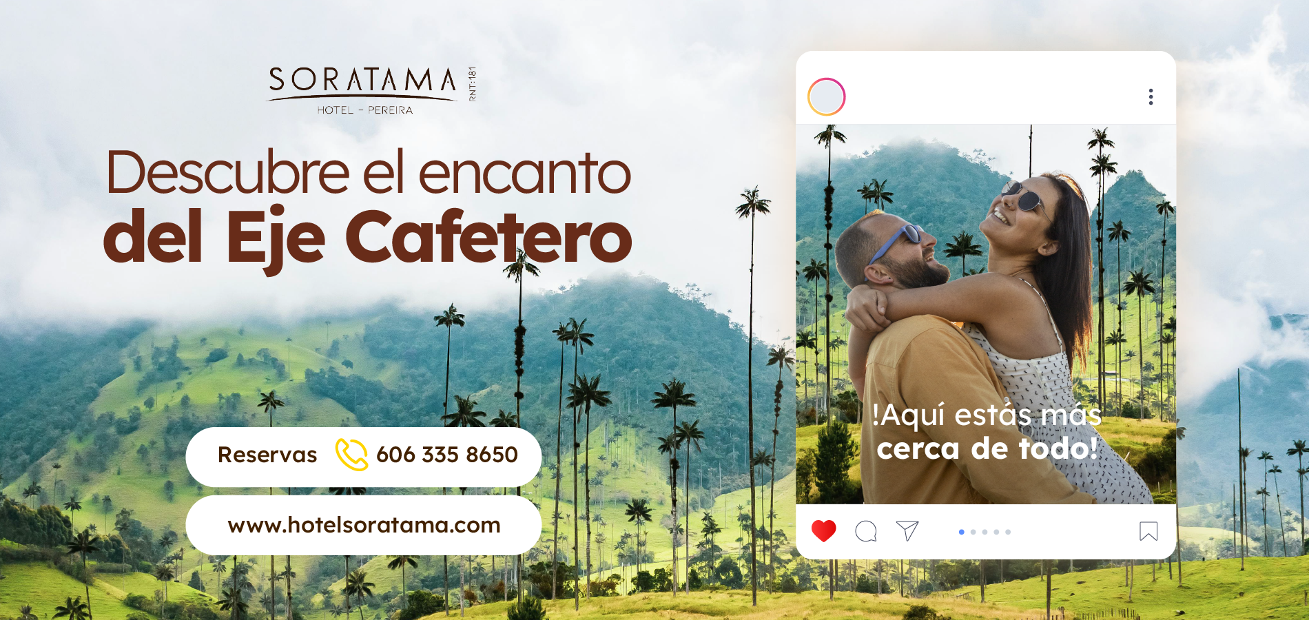 un cartel que dice descubre el encanto del eje cafetero