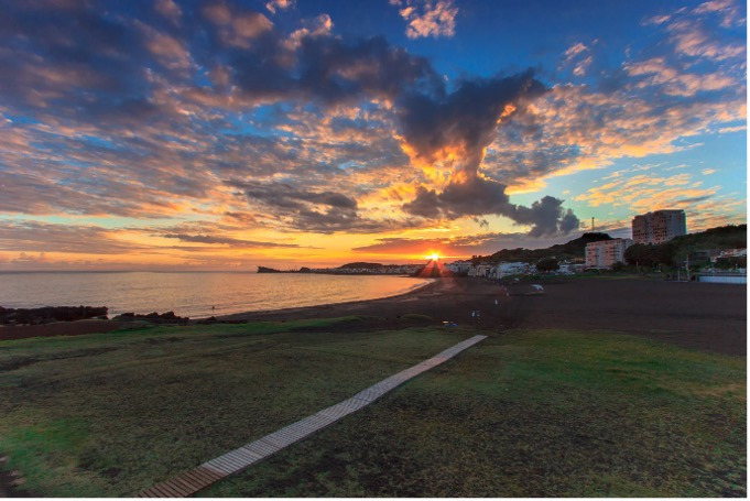 Coastal Sul Villas & Spa in Ponta Delgada, Azores, with harbor views and modern architecture.
