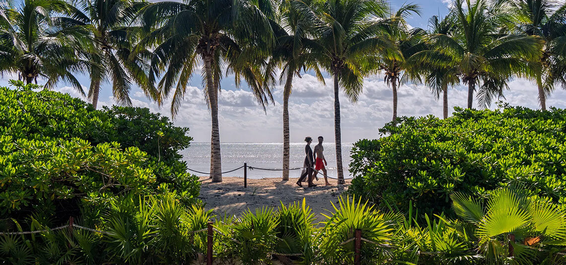 Tropical paradise walk: Hacienda Tres Rios invites you to experience beach serenity.