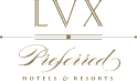 a black and gold logo for lvx preferred