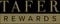 a sign that says tafer rewards on it