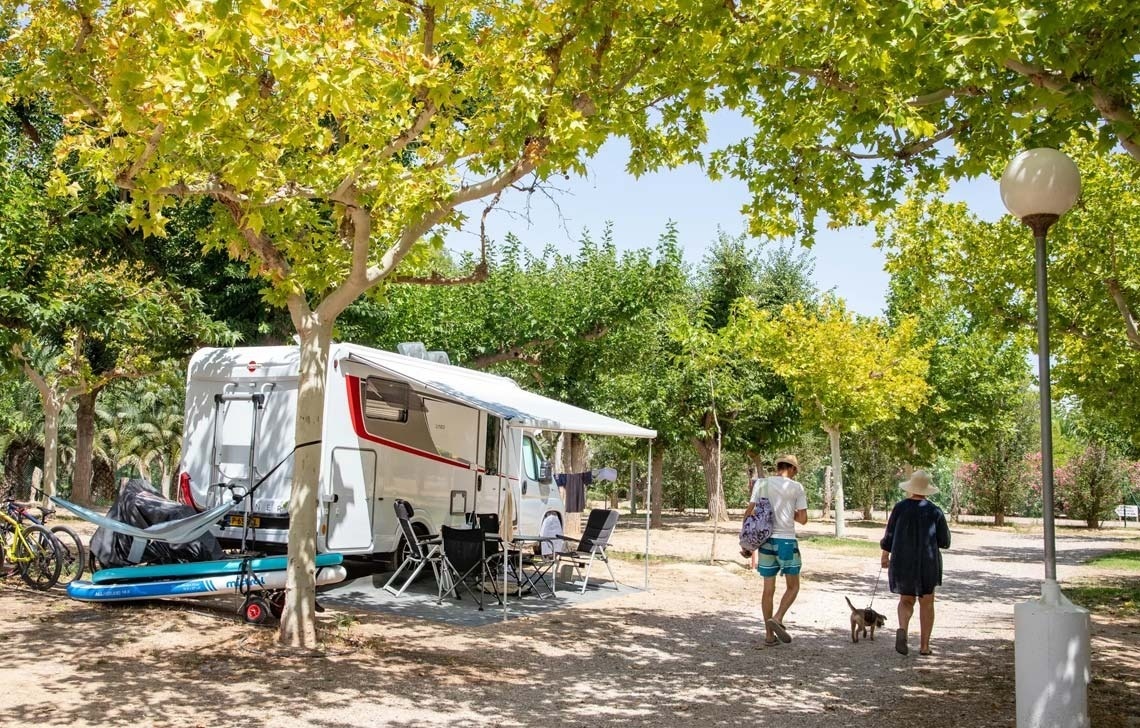 un home i una anciana remen en kayaks en un riu