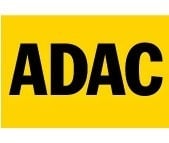 le logo adac est jaune et noir sur fond blanc .