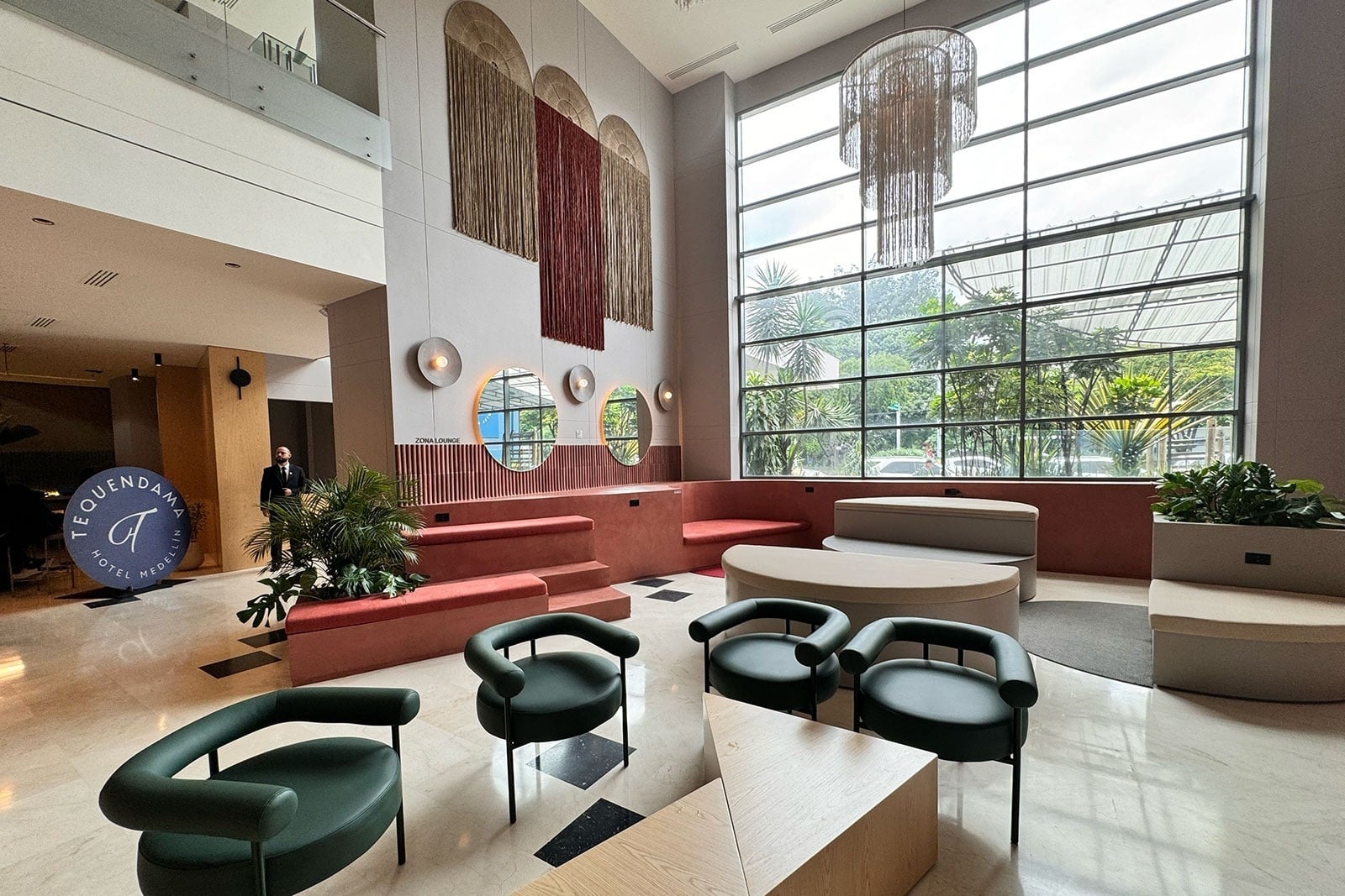 Stylish lounge at Tequendama Hotel Medellín, a design hotel with rooftop jacuzzi.