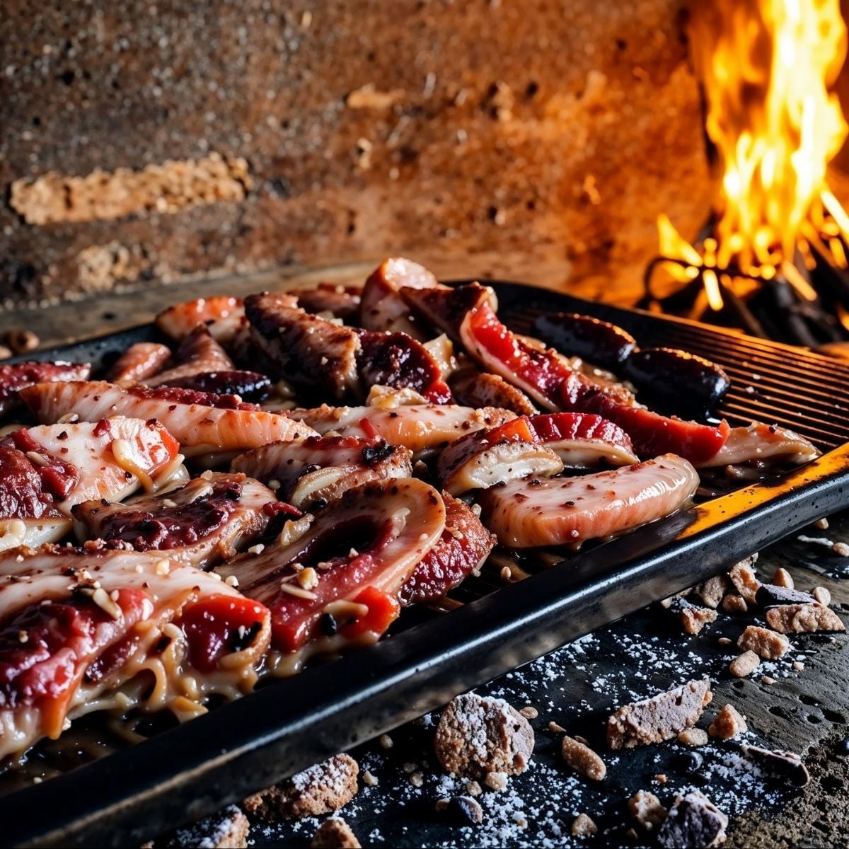 Carne a la parrilla con fuego vivo. Ideal para eventos corporativos Tequendama.