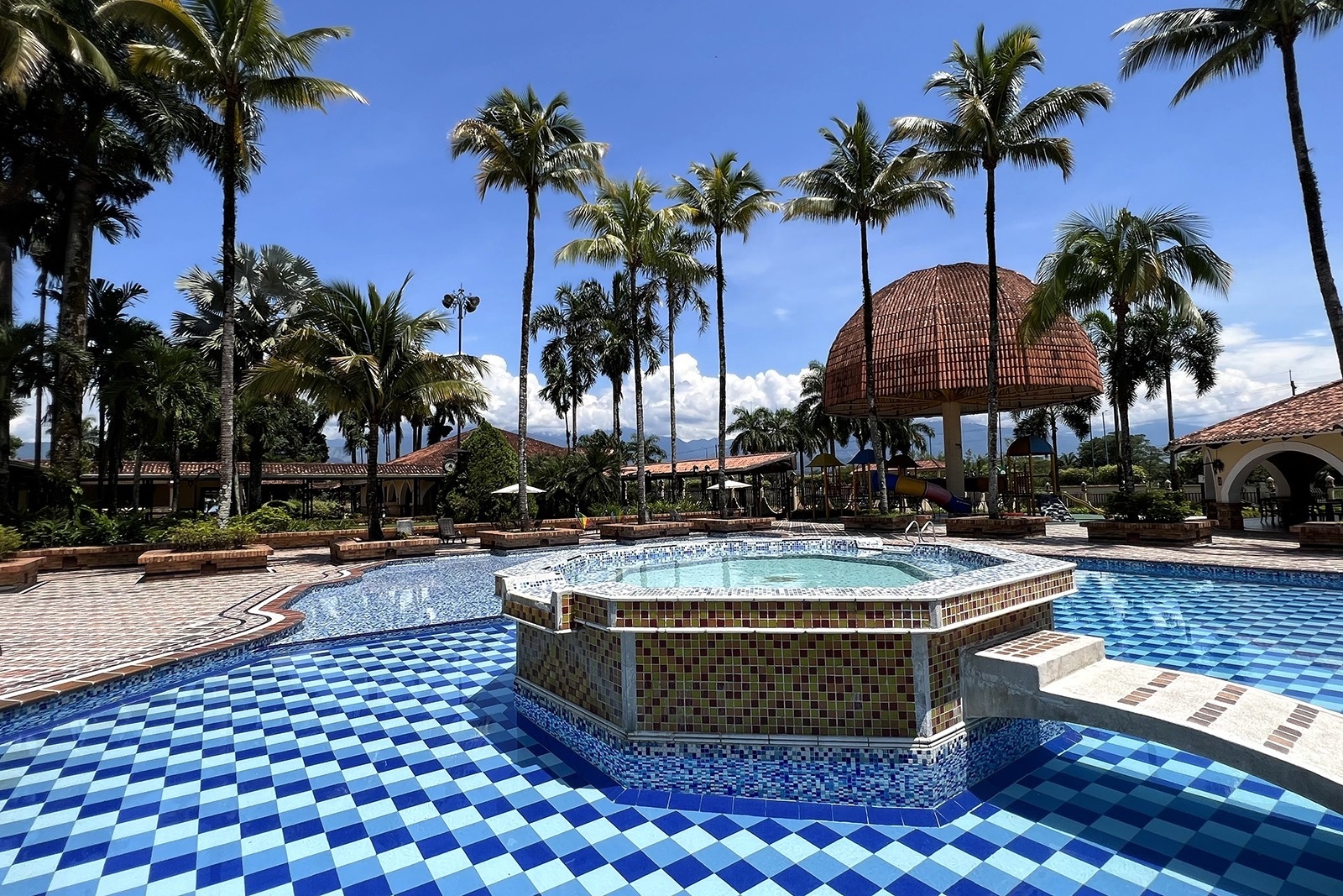 Tequendama Hotel Campestre Villavicencio: Pool & palm trees. Nature & relaxation awaits.