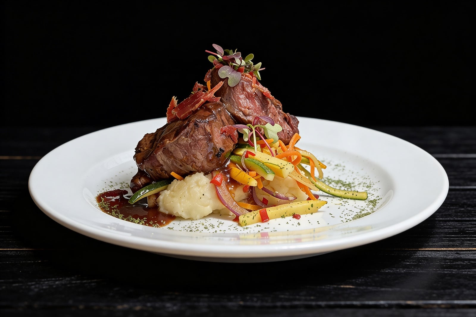 Tequendama: Corporativa - Delicioso filete de res con vegetales y puré de papa.