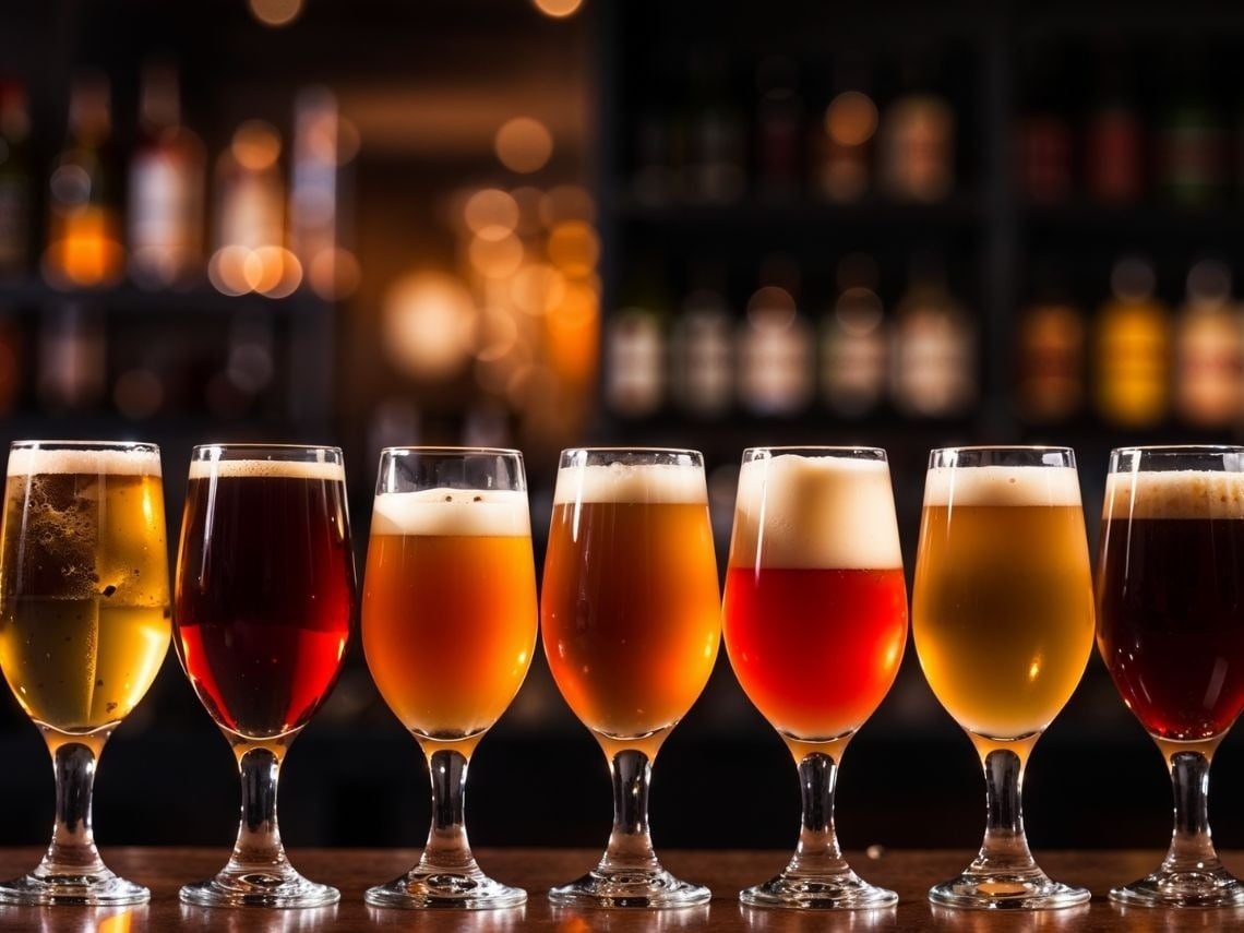 Tequendama: Degustación de cervezas artesanales en un bar acogedor.