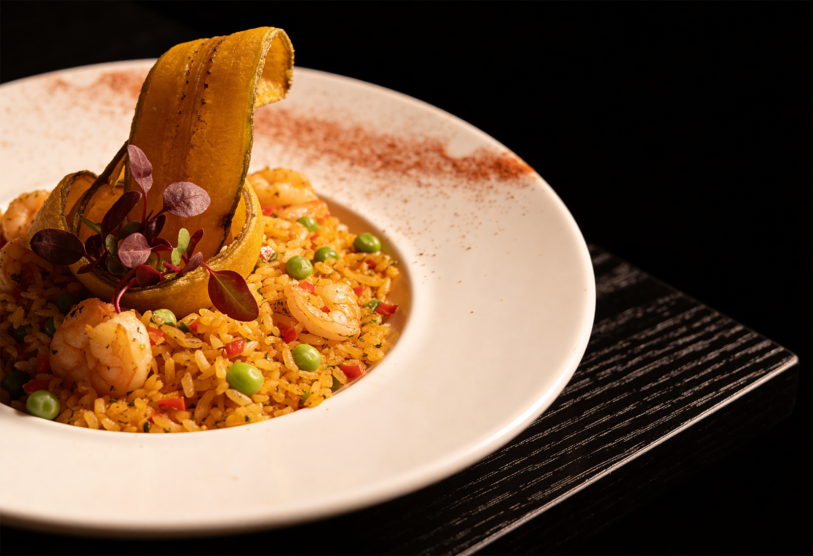 Arroz con camarones y patacón, ideal para tu evento Tequendama: Corporativa.