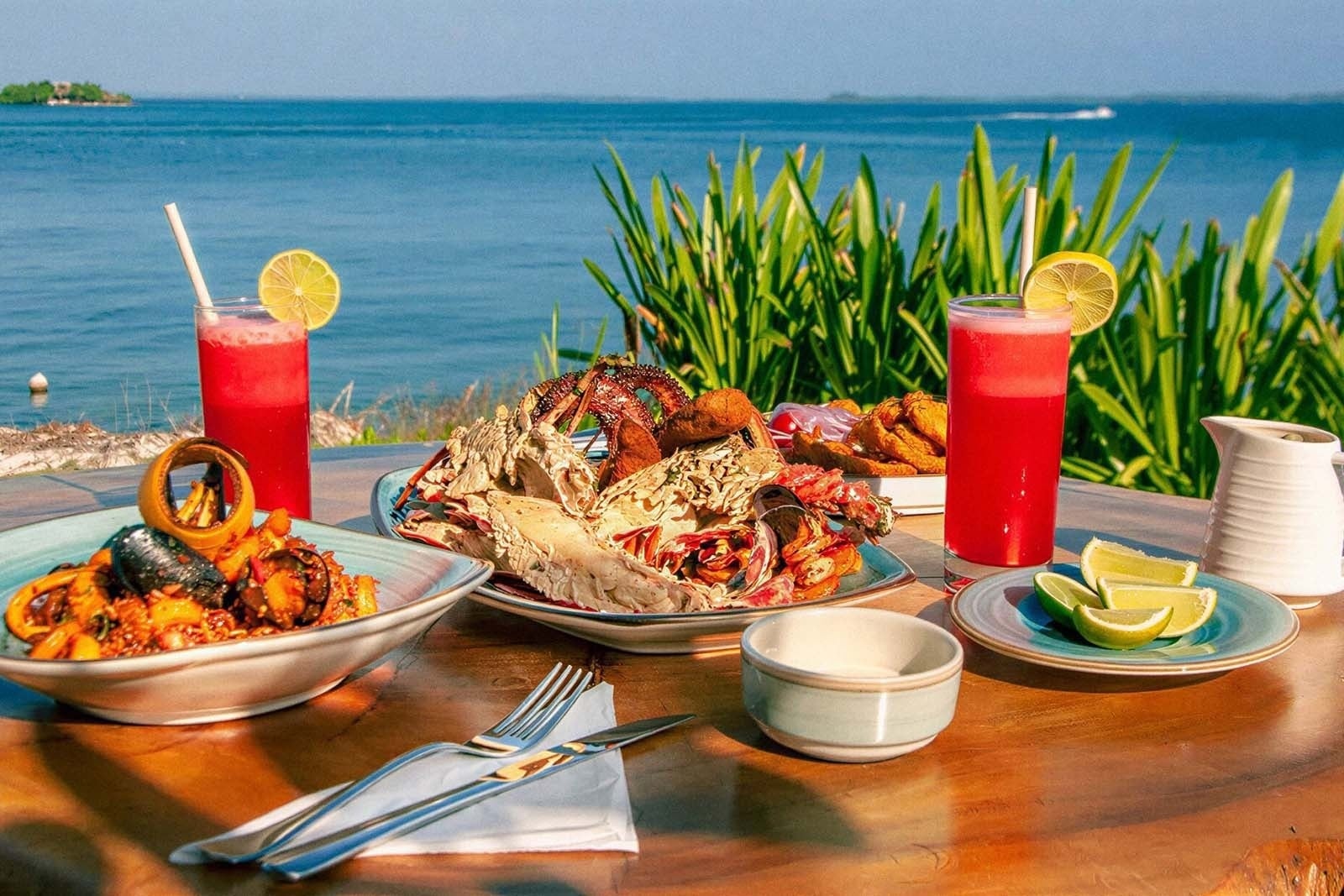 Seafood feast at Hotel Rosario de Mar By Tequendama, Islas del Rosario.