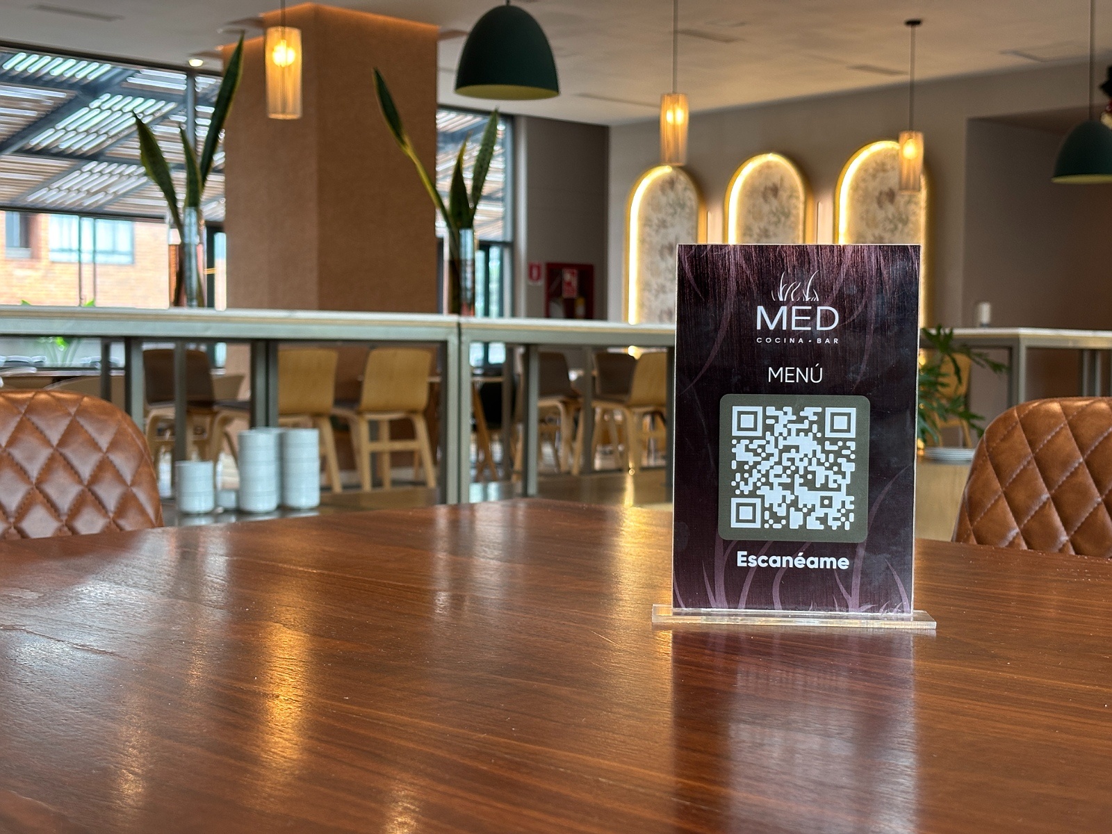 QR code menu at Med Cocina Bar, Tequendama: Corporativa dining.