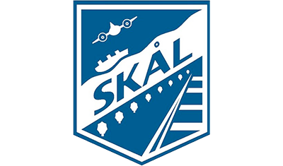 Logo de SKAL, asociado a viajes aéreos, marítimos y terrestres.