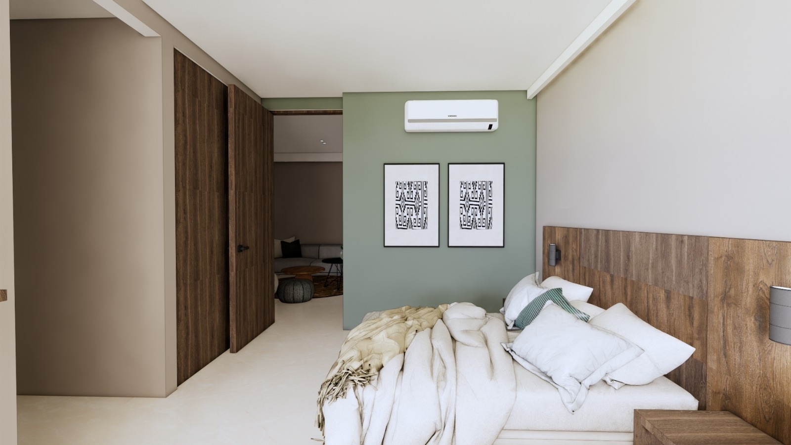 una habitación de hotel con una cama y un sofá