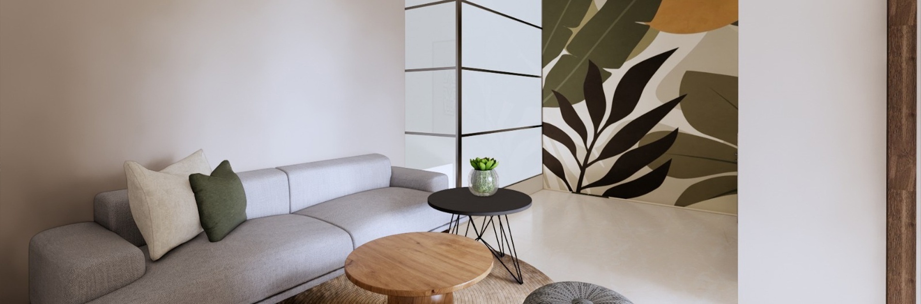 a view of a city from a restaurant with tables and chairs