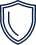 Escudo azul oscuro, símbolo de seguridad y protección para huéspedes del hotel.