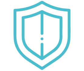 un icono azul de un escudo con un punto de exclamación en el medio
