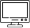 um ícone de um monitor de computador em um fundo preto .