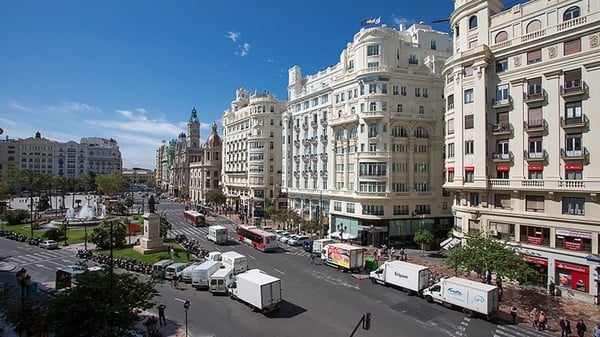 Uitzicht op het centrum van Valencia vanuit Casual Vintage