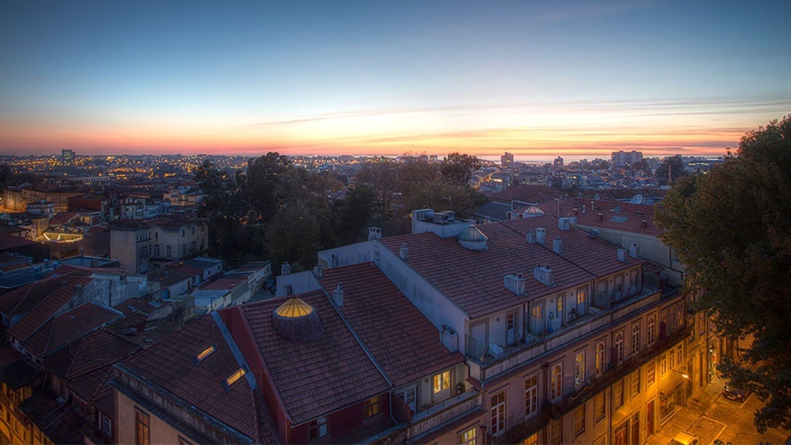 Uitzicht op het centrum van Lissabon vanuit het Casual Inca Porto hotel