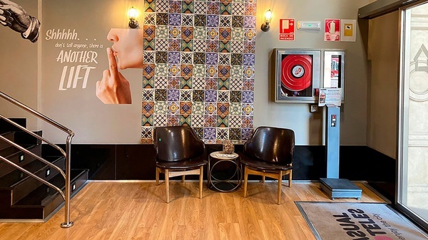 Entrance of Casual Vintage, themed and modern hotel in the center of Valencia