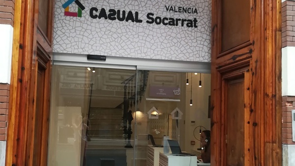 Entrance to Casual Socarrat Valencia, hotel in La Paz street
