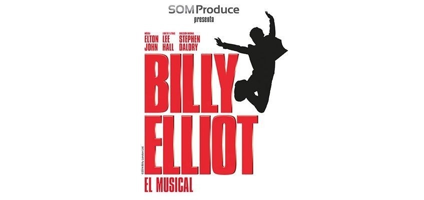 une affiche pour le musical billy elliot avec une silhouette d' un homme sautant en l' air .