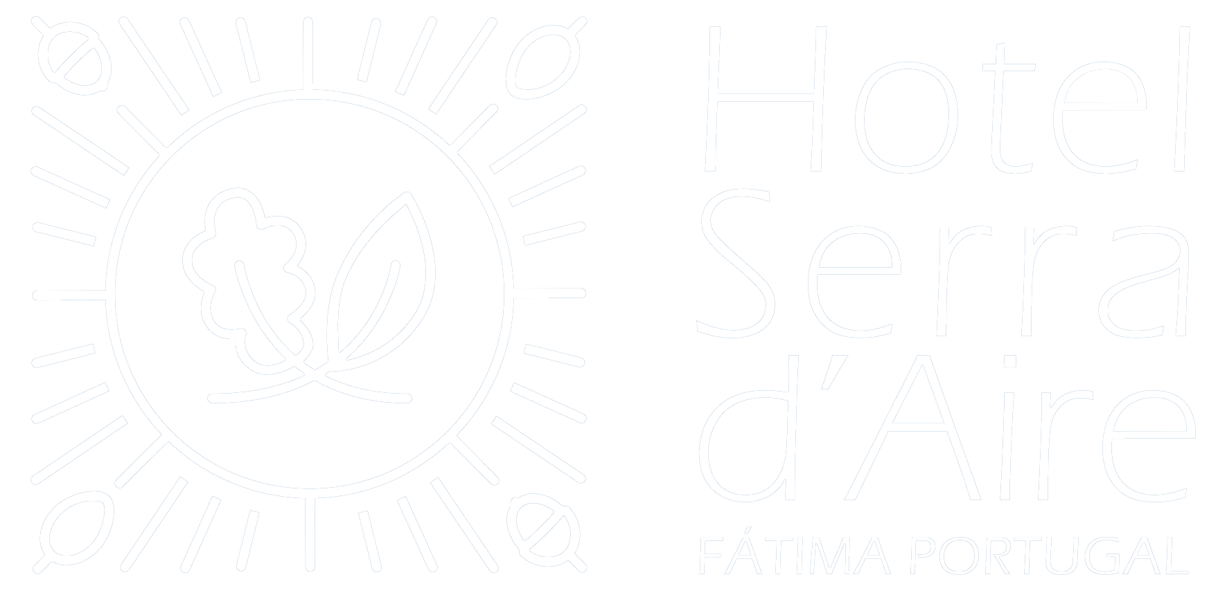 the logo for hotel serra d' aire is a sun with leaves in it .