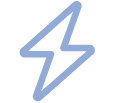 a blue lightning bolt icon on a white background .