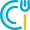 a blue and white logo with a yellow outline on a white background .