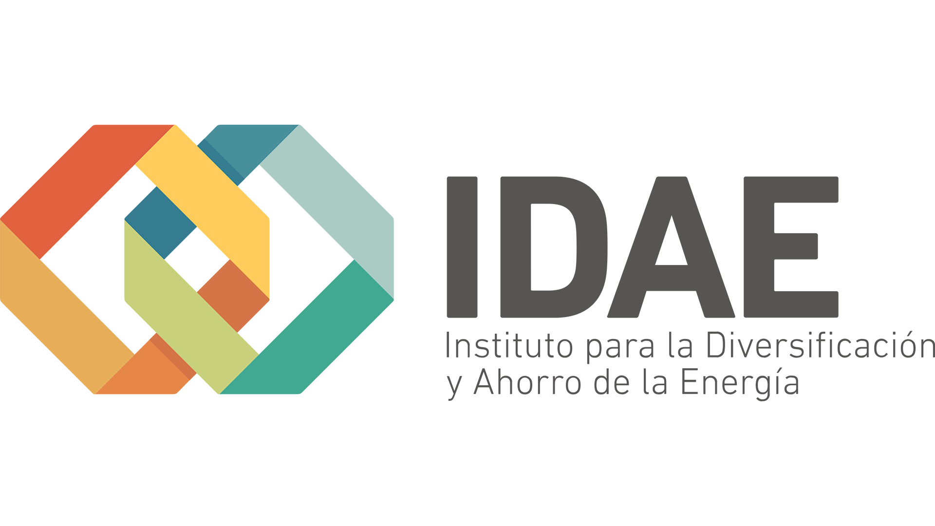 Logo IDAE: Instituto para la Diversificación y Ahorro de la Energía, diseño geométrico colorido. TEST4: Copia14.