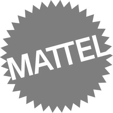 a white star with the word mattel on it