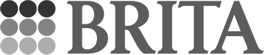 the word brita is written in black and white on a black background