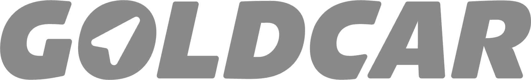 the word goldcar is written in white on a black background