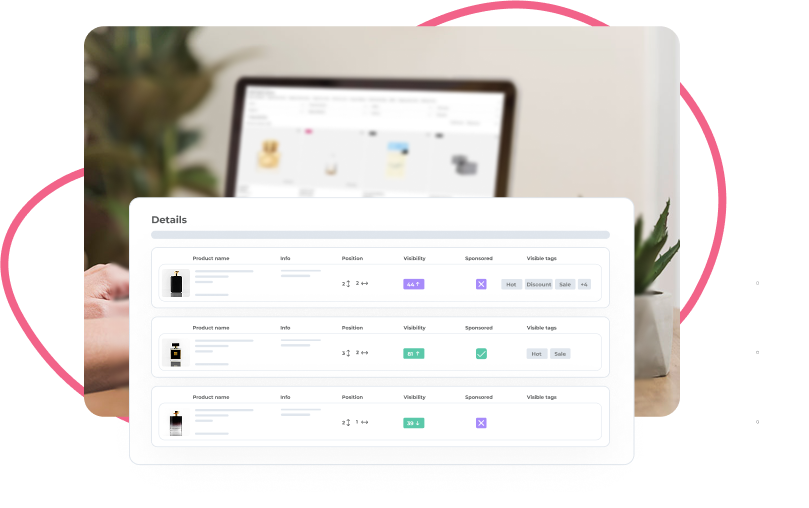 una persona está usando una computadora portátil y la pantalla muestra los detalles del producto