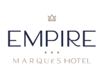 un logotipo para el imperio marques hotel con una corona