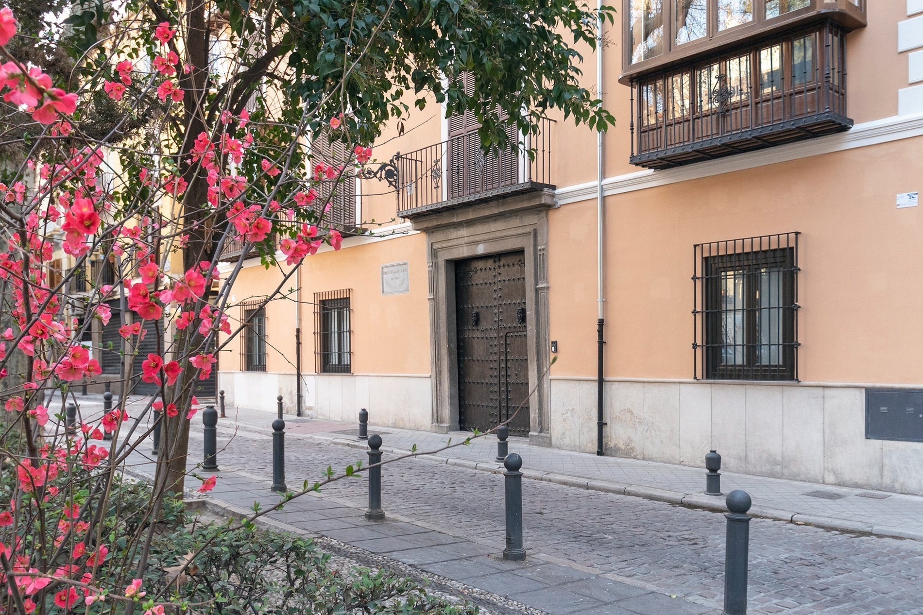 a woman in a white dress stands on a balcony overlooking the ocean
