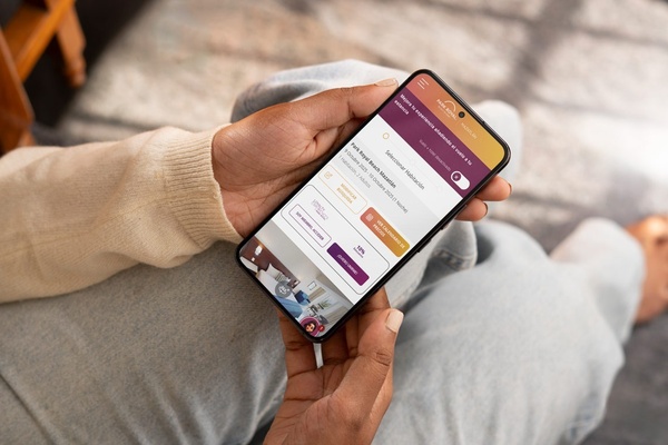 la página de inicio de la aplicación be casual