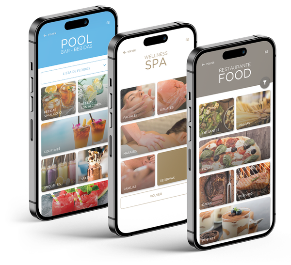 dos computadoras portátiles están sobre una mesa y una de ellas muestra una habitación estándar sin terraza