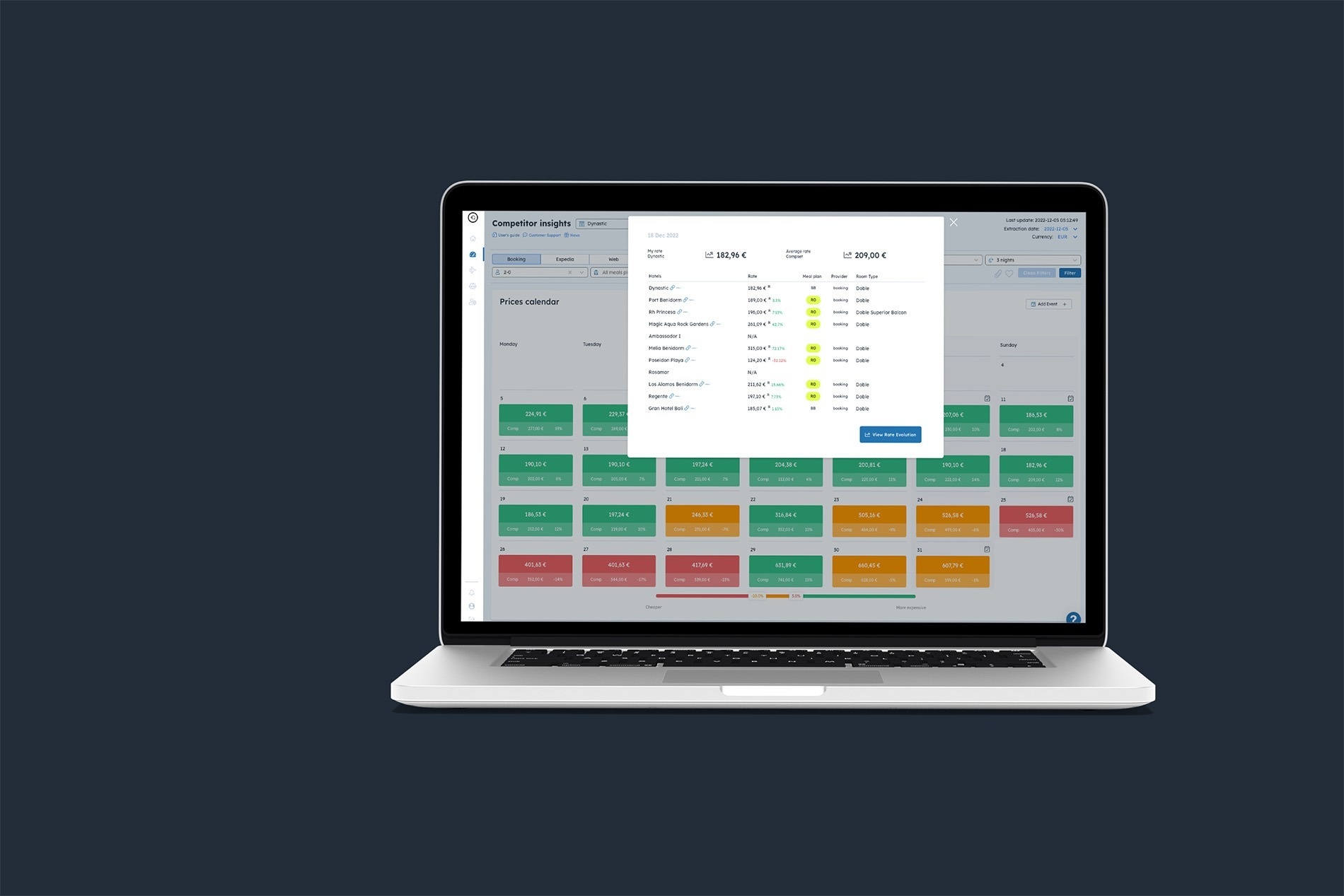 una computadora portátil con un calendario en la pantalla