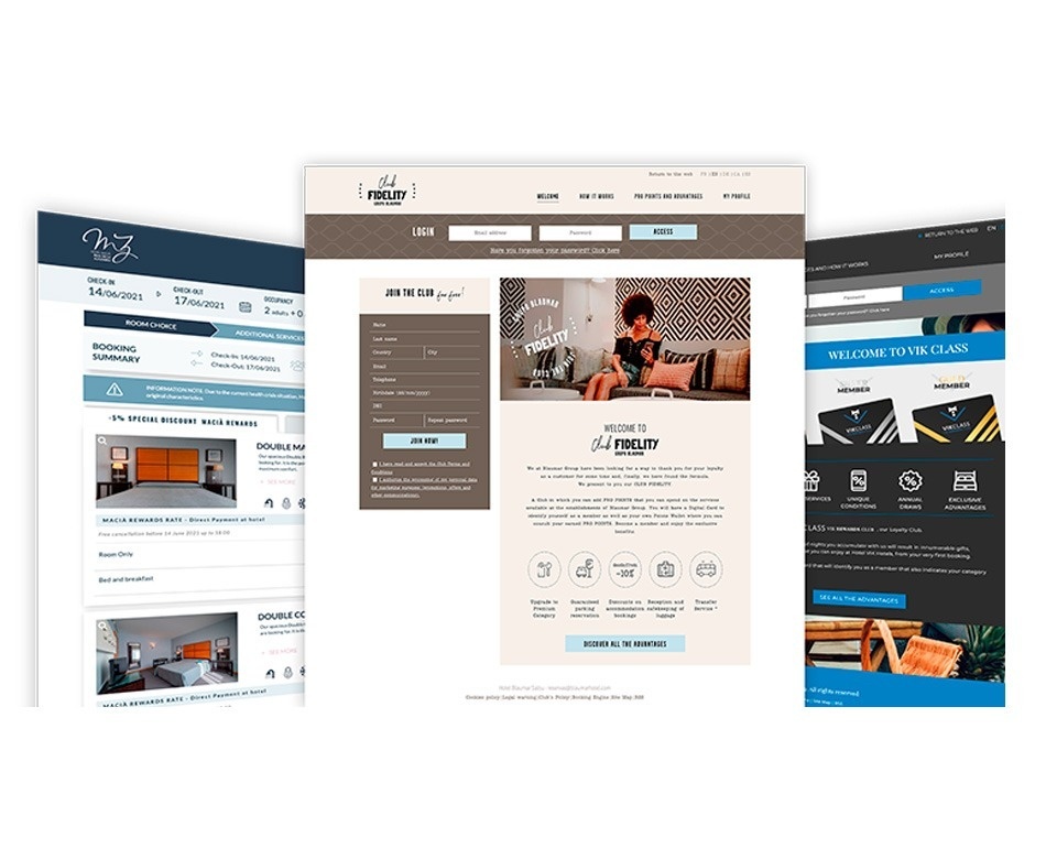 uma mulher está usando um laptop com o site web oficial na tela