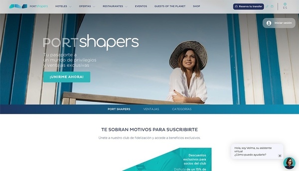 la página de inicio de la página web de portshaper