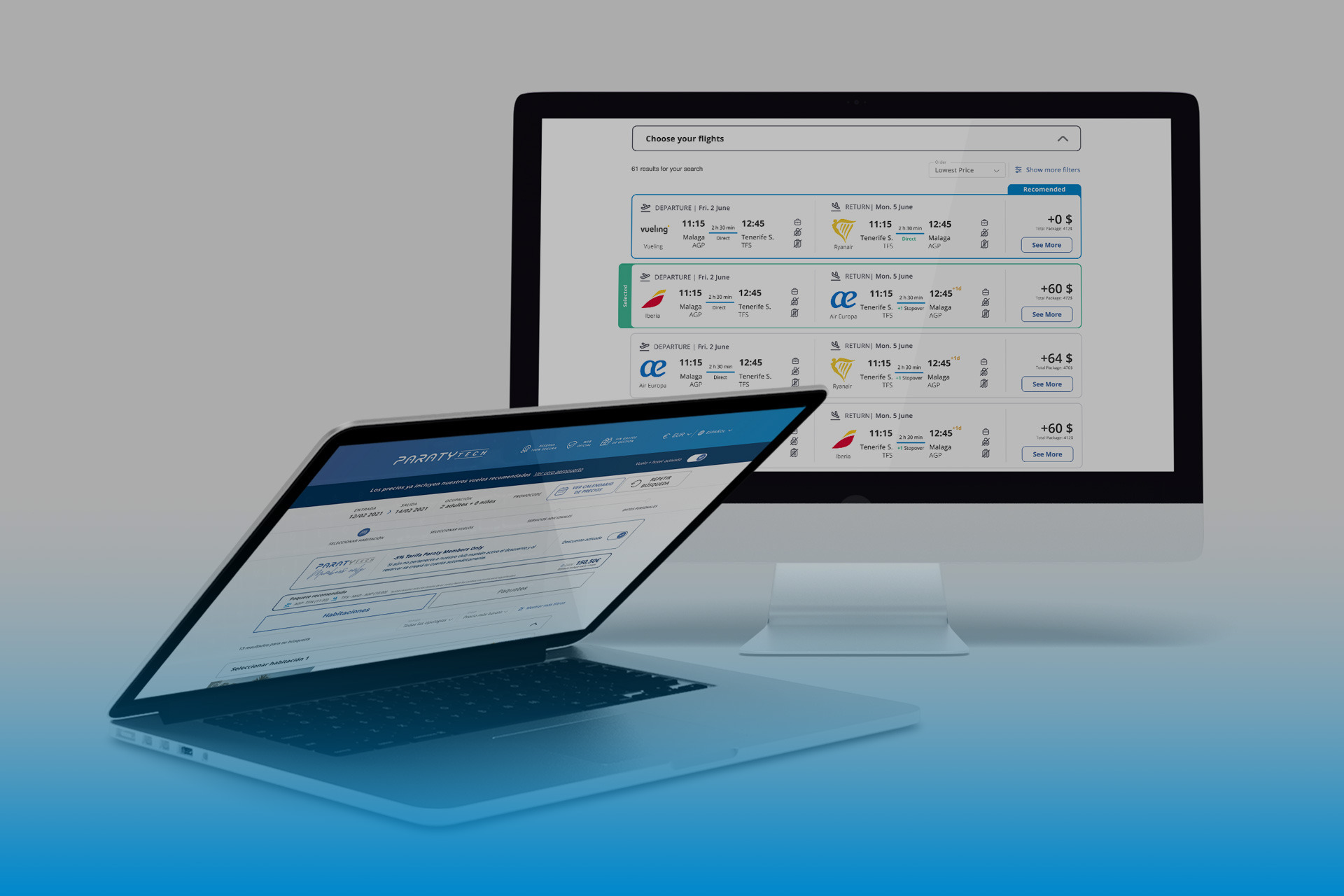una computadora portátil está abierta a una página web de priceseeker