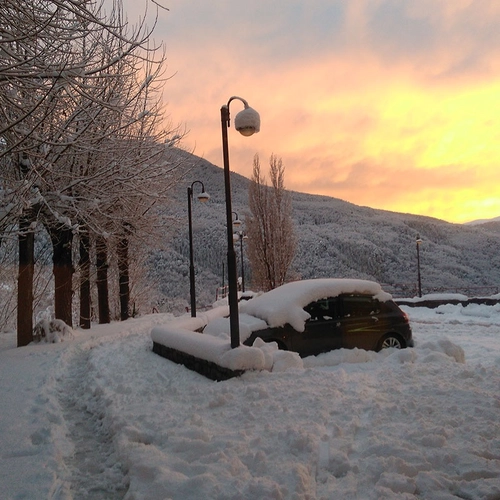 SNO: Edelweiss, beautiful winter sunset scene.