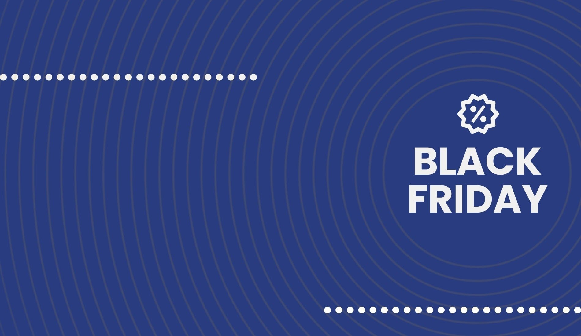 un fondo azul con círculos y la palabra black friday