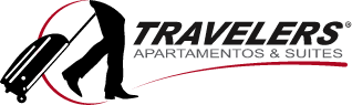 a logo for travelers apartamentos and suites