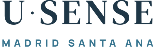 a blue letter u with a circle around it that says madrid santa ana